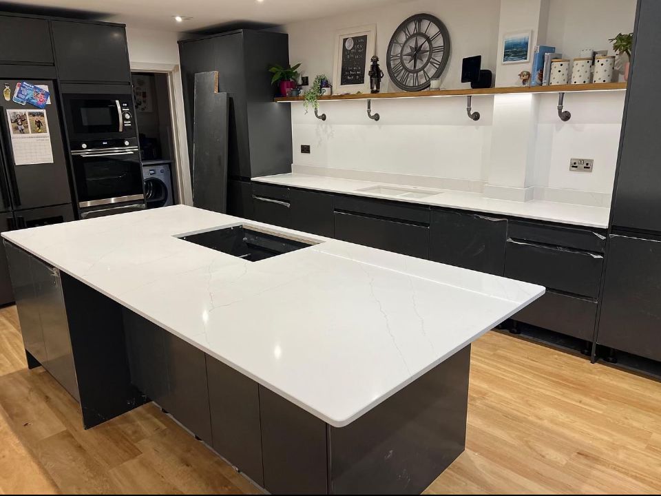 Corian solid surface worktop installation in a Nottingham kitchen